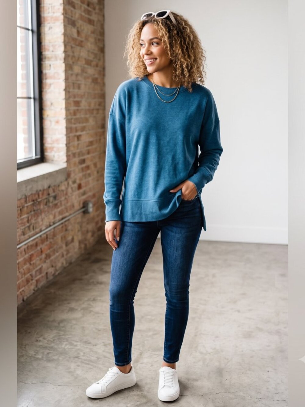 Time and Tru Blue Sweatshirt